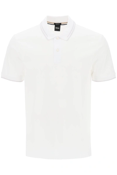 Hugo Boss Phillipson Slim Fit Polo Shirt In White