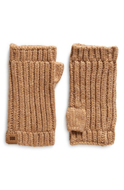 Ugg Chunky Fingerless Gloves In Camel