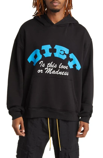 Diet Starts Monday Madness Graphic Hoodie In Vintage Black