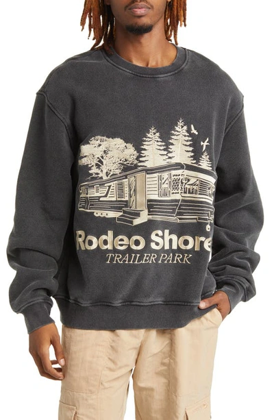 Diet Starts Monday Rodeo Shores Embroidered Sweatshirt In Vintage Black