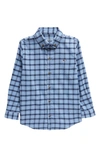Vineyard Vines Kids' Check Cotton Stretch Flannel Button-down Shirt In Check Nautical Navy
