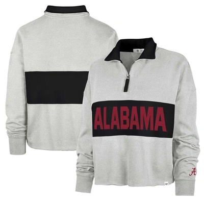 47 ' Gray Alabama Crimson Tide Next Level Remi Cropped Quarter-zip Sweatshirt