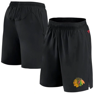 Fanatics Branded  Black Chicago Blackhawks Authentic Pro Tech Shorts