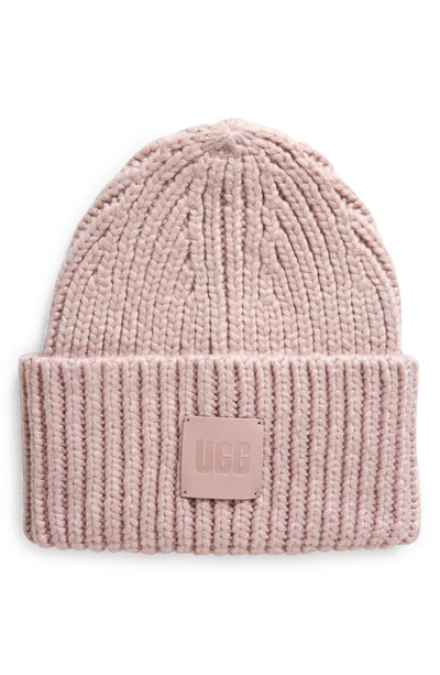 Ugg Chunky Ribbed Beanie In Mauve