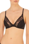 Natori Embellished Embroidered Lace Underwire Bra In Black