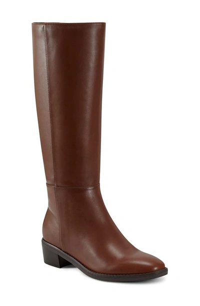 Easy Spirit Loretta Knee High Boot In Medium Brown Leather