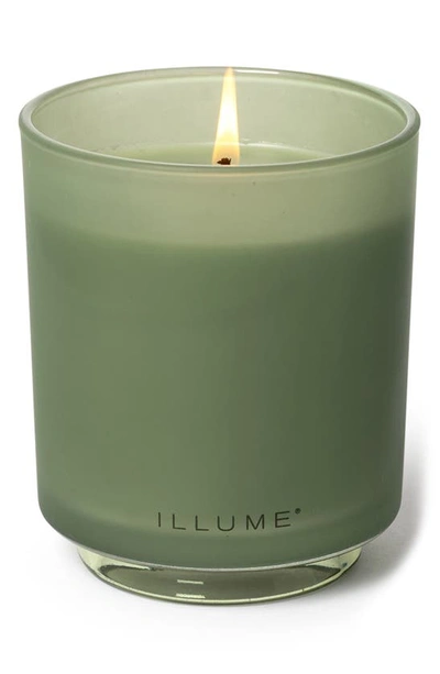 Illume Hinoki Sage Glass Candle In Green