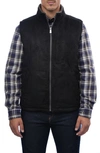 Rainforest Faux Shearling Lined Faux Suede Vest In Black