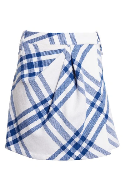 Burberry Check Draped Wool Wrap Miniskirt In Knight Check