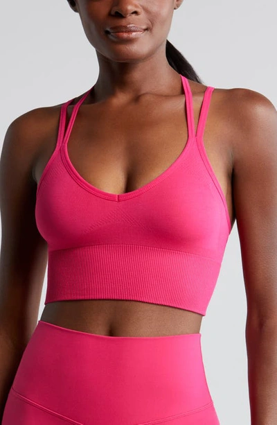 Zella Rhythm Seamless Sports Bralette In Pink Bright