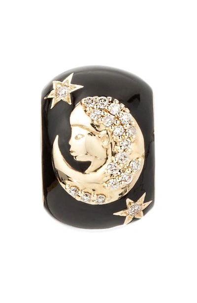 Adina Reyter Zodiac Ceramic & Diamond Bead Charm In Yellow Gold / Virgo