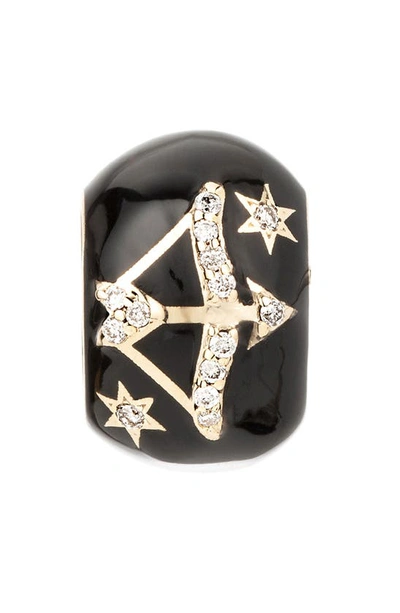 Adina Reyter Zodiac Ceramic & Diamond Bead Charm In Yellow Gold / Sagittarius