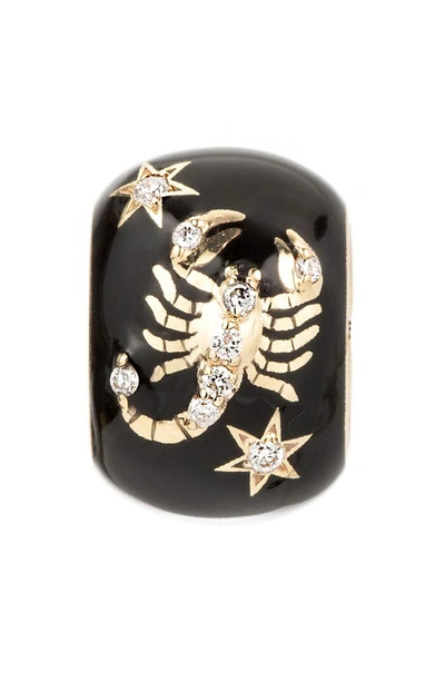 Adina Reyter Zodiac Ceramic & Diamond Bead Charm In Yellow Gold / Scorpio