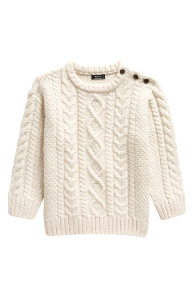 Next Kids' Cable Sweater In Ecru