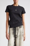 Melitta Baumeister Pierced Cotton T-shirt In Black