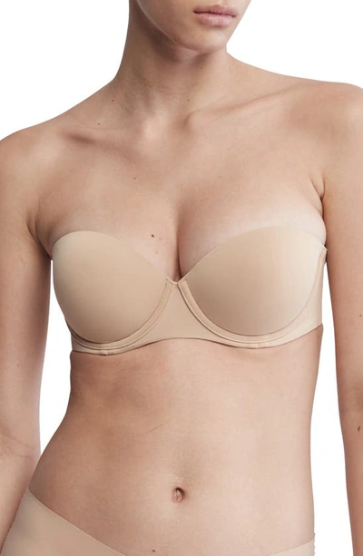 Calvin Klein Underwire Strapless Push-up Bra In Bare