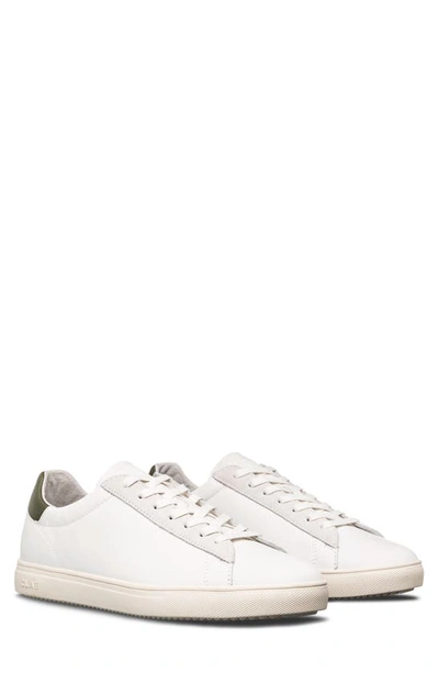 Clae Bradley California Trainer In White/ Olive Leather