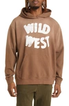 One Of These Days Wild West Ombré Cotton Graphic Hoodie In Mustang Brown