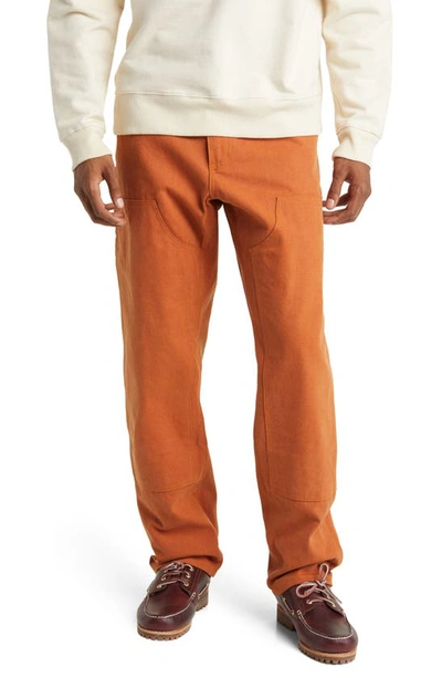 One Of These Days Statesman Double Knee Cotton Pants In Rust