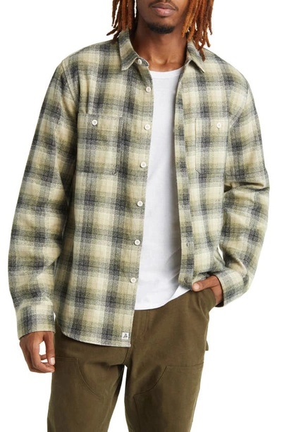 One Of These Days San Marcos Plaid Flannel Button-up Shirt In Olive
