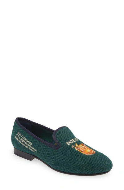 Polo Ralph Lauren Paxton Old Fashioned Needlepoint Slipper In New Forest/ Polo Bar