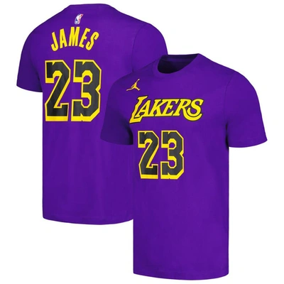 Jordan Brand Lebron James Purple Los Angeles Lakers 2022/23 Statement Edition Name & Number T-shirt