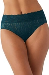 Wacoal Halo Lace High Cut Briefs In Dark Sea