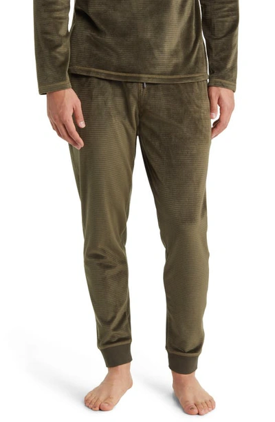 Daniel Buchler Chainlink Velour Jogger Pyjama Trousers In Army