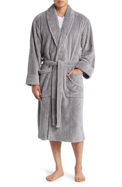 Daniel Buchler Mosaic Shine Plush Dressing Gown In Grey