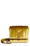 Saint Laurent Small Vicky Velvet Crossbody Bag In Gold