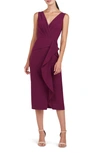 Kay Unger Brynn Ruffle Sheath Dress In Boysenberry