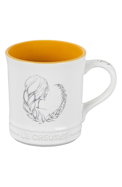 Le Creuset Zodiac Stoneware Mug In White/ Bright Yellow