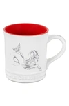 Le Creuset Zodiac Stoneware Mug In White/ Bright Red