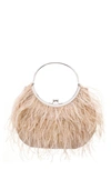 Nina Splash Feather Handbag In Pearl Rose