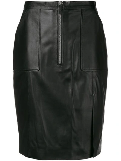 Altuzarra Pollard Leather Pencil Skirt In Black