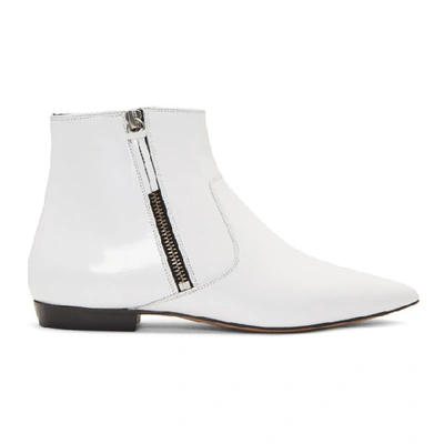 Isabel Marant Leather Dawie Boots In White
