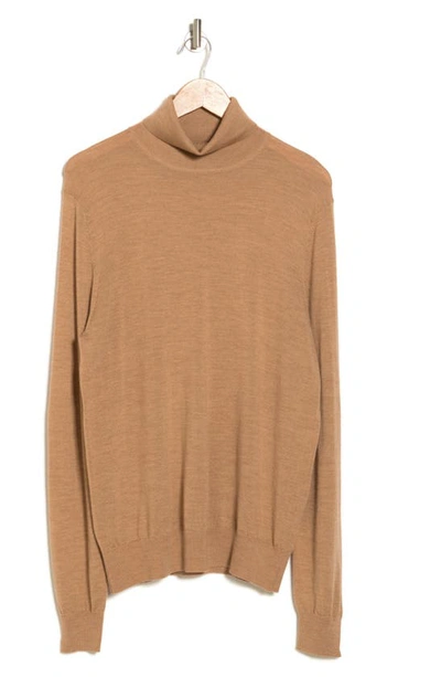 Bruno Magli Merino Wool Turtleneck Sweater In Camel