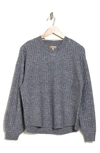Democracy Soft Waffle Sweater In H Navy