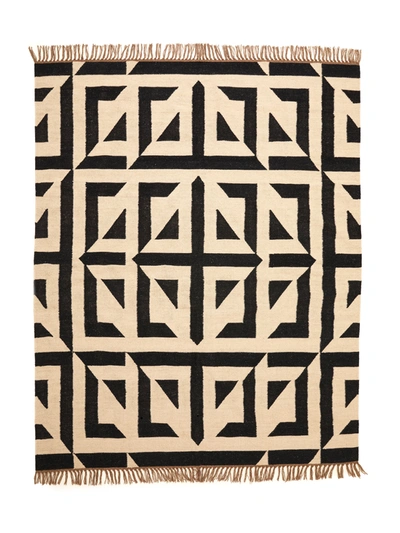 French Connection Sundial Rug Black/white