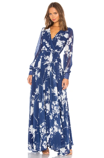 Yumi Kim Giselle Maxi Dress In Blue. In Floral Dance Midnight