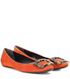 Roger Vivier Gommette Ballerinas In Suede In Orange