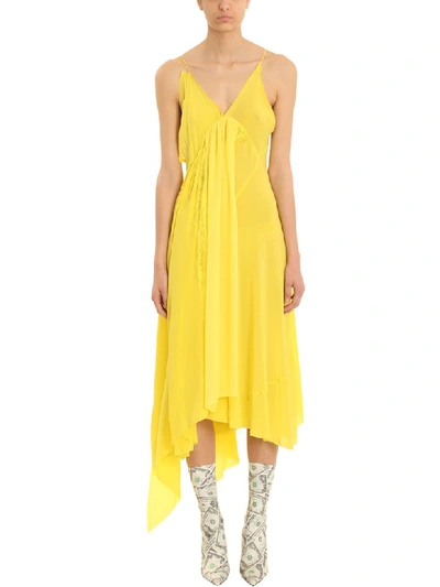 Balenciaga Yellow Silk Slip Dress