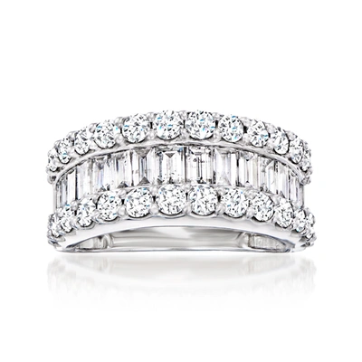 Ross-simons Baguette And Round Diamond Ring In 14kt White Gold