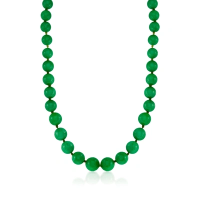 Ross-simons 7-14mm Jade Graduated Bead Necklace With 14kt Yellow Gold In Multi