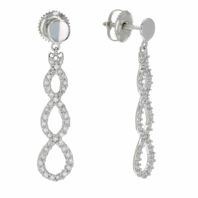 Vir Jewels 1/2 Cttw Diamond Infinity Earrings Dangle Drop 10k White Gold 1.20 Inch