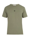 Stone Island Reflective Logo-print Cotton T-shirt In Khaki