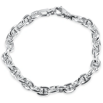 Pompeii3 Men's Marine 14k Gold (37gram) Or Platinum (69gram) 7.5mm Link Bracelet 8.5" In Multi