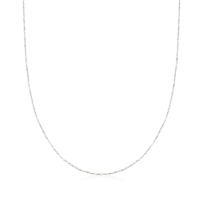 Ross-simons Italian .8mm 14kt White Gold Adjustable Slider Singapore Chain