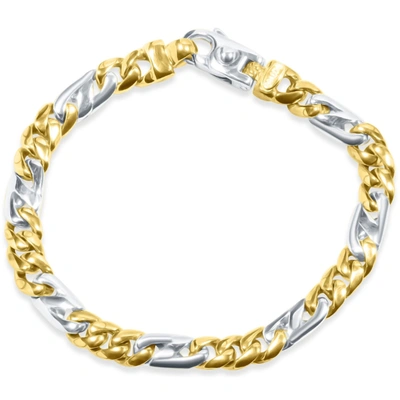 Pompeii3 Men's Link 14k Gold (41gram) Or Platinum (66gram) 7.5mm Bracelet 8.5" In Multi