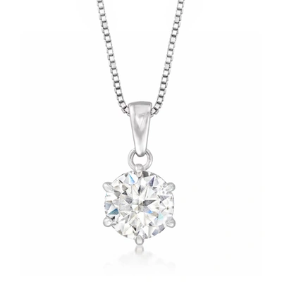 Ross-simons Moissanite Pendant Necklace In Sterling Silver In Multi